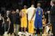 Apr 12, 2013; Los Angeles, CA, USA; Los Angeles Lakers shooting guard Kobe Bryant (24) walks off the court against the Golden State Warriors during the game at Staples Center. Mandatory Credit: Richard Mackson-USA TODAY Sports