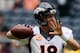 HOUSTON, TX - DECEMBER 22: Peyton Manning #18 of the Denver Broncos works out on the field prior to the start of the game against the Houston Texans at Reliant Stadium on December 22, 2013 in Houston, Texas. (Photo by Scott Halleran/Getty Images)