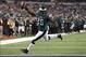 Dec 29, 2013; Arlington, TX, USA; Philadelphia Eagles running back LeSean McCoy (25) scores a second quarter touchdown against the Dallas Cowboys at AT&T Stadium. Mandatory Credit: Matthew Emmons-USA TODAY Sports