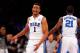 NEW YORK, NY - DECEMBER 19: Jabari Parker #1 of the Duke Blue Devils reacts after scoring a basket in the second half against the UCLA Bruins during the CARQUEST Auto Parts Classic on December 19, 2013 at Madison Square Garden in New York City. (Photo b