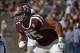 Oct 26, 2013; College Station, TX, USA; Texas A&M Aggies offensive linesman Jake Matthews (75) warms up against the Vanderbilt Commodores before the game at Kyle Field. Mandatory Credit: Thomas Campbell-USA TODAY Sports