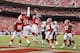 KANSAS CITY, MO - SEPTEMBER 30: Tamba Hali #91 and Justin Houston #50 of the Kansas City Chiefs celebrate after a sack against the San Diego Chargers during the game at Arrowhead Stadium on September 30, 2012 in Kansas City, Missouri. The Chargers won 37-