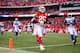 KANSAS CITY, MO - DECEMBER 22: Running back Jamaal Charles #25 of the Kansas City Chiefs carries the ball across the goal line for a touchdwon during the game against the Indianapolis Colts at Arrowhead Stadium on December 22, 2013 in Kansas City, Missou