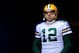Dec 29, 2013; Chicago, IL, USA; Green Bay Packers quarterback Aaron Rodgers (12) takes the field before the game against the Chicago Bears at Soldier Field. Mandatory Credit: Mike DiNovo-USA TODAY Sports