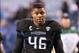 Nov 29, 2013; Buffalo, NY, USA; Buffalo Bulls linebacker Khalil Mack (46) walks off the field after a game against the Bowling Green Falcons at Ralph Wilson Stadium. Bowling Green beat Buffalo 24 to 7. Mandatory Credit: Timothy T. Ludwig-USA TODAY Sports