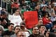 SALT LAKE CITY, UT - NOVEMBER 25: Two Chicago Bulls fans send their well-wishes to injured Bulls player Derrick Rose as Chicago takes on the Utah Jazz at EnergySolutions Arena on November 25, 2013 in Salt Lake City, Utah. NOTE TO USER: User expressly ack