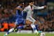 LONDON, ENGLAND - SEPTEMBER 18: John Obi Mikel of Chelsea and Mohamed Salah of FC Basel battle for the ball during the UEFA Champions League Group E Match between Chelsea and FC Basel at Stamford Bridge on September 18, 2013 in London, England. (Photo