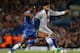 LONDON, ENGLAND - SEPTEMBER 18: John Obi Mikel of Chelsea and Mohamed Salah of FC Basel battle for the ball during the UEFA Champions League Group E Match between Chelsea and FC Basel at Stamford Bridge on September 18, 2013 in London, England. (Photo
