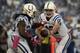 SAN DIEGO, CA - OCTOBER 14: Andrew Luck #12 hands off the ball to Trent Richardson #34 of the Indianapolis Colts during the game against the San Diego Chargers on October 14, 2013 at Qualcomm Stadium in San Diego, California. (Photo by Donald Miralle/Get