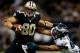 NEW ORLEANS, LA - NOVEMBER 05: Jimmy Graham #80 of the New Orleans Saints is pushed out of bounds by Mychal Kendricks #95 of the Philadelphia Eagles at Mercedes-Benz Superdome on November 5, 2012 in New Orleans, Louisiana. (Photo by Chris Graythen/Get