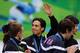 VANCOUVER, BC - FEBRUARY 26: Bronze medalist Apolo Anton Ohno (C) of the United States celebrates with team mates J.R. Celski, Simon Cho, Travis Jayner and Jordan Malone after the Men's 5000m Relay Short Track Speed Skating Final on day 15 of the 2010 Va