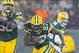 Dec 22, 2013; Green Bay, WI, USA; Green Bay Packers running back Eddie Lacy (27) during the game against the Pittsburgh Steelers at Lambeau Field. Pittsburgh won 38-31. Mandatory Credit: Jeff Hanisch-USA TODAY Sports