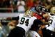 ATLANTA, GA - NOVEMBER 21: Defensive end Cameron Jordan #94 of the New Orleans Saints sacks quarterback Matt Ryan #2 of the Atlanta Falcons during a game at the Georgia Dome on November 21, 2013 in Atlanta, Georgia. (Photo by Kevin C. Cox/Getty Images)