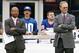Oc t 6, 2013; East Rutherford, NJ, USA; New York Giants general manager Jerry Reese with owner John Mara before the game against the Philadelphia Eagles at MetLife Stadium. Mandatory Credit: William Perlman/THE STAR-LEDGER via USA TODAY Sports