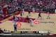 In this play, Georges Niang, a big man, and DeAndre Kane, a point guard, switched positions on the floor with Niang feeding Kane in the post.
