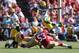 SAN FRANCISCO, CA - SEPTEMBER 08: Running back Eddie Lacy #27 of the Green Bay Packers leaps over NaVorro Bowman #53 of the San Francisco 49ers in the fourth quarter at Candlestick Park on September 8, 2013 in San Francisco, California. The 49ers defeate