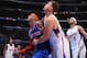 LOS ANGELES, CA - NOVEMBER 27: Carmelo Anthony #7 of the New York Knicks boxes out against Blake Griffin #32 of the Los Angeles Clippers at Staples Center on November 27, 2013 in Los Angeles, California. NOTE TO USER: User expressly acknowledges and agree