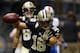 NEW ORLEANS, LA - OCTOBER 27: Lance Moore #16 of the New Orleans Saints celebrates after scoring a touchdown against the Buffalo Bills at Mercedes-Benz Superdome on October 27, 2013 in New Orleans, Louisiana. (Photo by Chris Graythen/Getty Images)