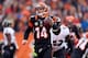 CINCINNATI, OH - DECEMBER 29: Andy Dalton #14 of the Cincinnati Bengals runs for touchdown during the NFL game against the Baltimore Ravens at Paul Brown Stadium on December 29, 2013 in Cincinnati, Ohio. (Photo by Andy Lyons/Getty Images)