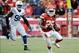 Dec 22, 2013; Kansas City, MO, USA; Kansas City Chiefs running back Jamaal Charles (25) carries the ball against the Indianapolis Colts in the first half at Arrowhead Stadium. Mandatory Credit: John Rieger-USA TODAY Sports