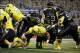 Jan 4, 2014; San Antonio, TX, USA; West running back Royce Freeman (23) dives for a touchdown during U.S. Army All-American Bowl high school football game at the Alamodome. Mandatory Credit: Soobum Im-USA TODAY Sports