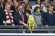 Uli Hoeness (far left) and Karl Heinz Rumenigge (left) greet Lewandowski at last season's Champions League final.