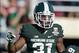 Jan 1, 2014; Pasadena, CA, USA; Michigan State Spartans cornerack Darqueze Dennard (31) reacts during the 100th Rose Bowl against the Stanford Cardinal. Mandatory Credit: Kirby Lee-USA TODAY Sports