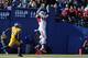 SAN JOSE, CA - NOVEMBER 29: Wide receiver Davante Adams #15 of the Fresno State Bulldogs catches a 46-yard pass on the first play from scrimmage to set up a touchdown against cornerback Dasheon Frierson #5 of the San Jose State Spartans in the first quar