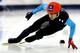 SALT LAKE CITY, UT - JANUARY 04: J.R. Celski #705 (red helmet) skates in the the first men's 500 meter semifinal during the U.S. Olympic Short Track Trials at the Utah Olympic Oval on January 4, 2014 in Salt Lake City, Utah. (Photo by Matthew Stockman/G