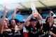 BRIDGETOWN, BARBADOS - MAY 16: England captain Paul Collingwood (C) with the trophy at the presentations after his teams victory against Australia in the final of the ICC World Twenty20 played at the Kensington Oval on May 16, 2010 in Bridgetown, Barbado
