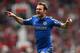 MANCHESTER, ENGLAND - MAY 05: Juan Mata of Chelsea celebrates after scoring the winning goal during the Barclays Premier League match between Manchester United and Chelsea at Old Trafford on May 5, 2013 in Manchester, England. (Photo by Alex Livesey/Get