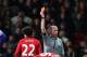 MANCHESTER, ENGLAND - JANUARY 05: Referee Michael Dean shows a red card to Fabio of Manchester United during the FA Cup with Budweiser Third round match between Manchester United and Swansea City at Old Trafford on January 5, 2014 in Manchester, England