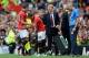 MANCHESTER, ENGLAND - SEPTEMBER 14: David Moyes manager of Manchester United shakes hands with Robin van Persie as he is replaced by Javier Hernandez of Manchester United during the Barclays Premier League match between Manchester United and Crystal Pala
