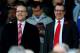 MANCHESTER, ENGLAND - OCTOBER 23: Avram Glazer and Bryan Glazer (R) look on prior to the Barclays Premier League match between Manchester United and Manchester City at Old Trafford on October 23, 2011 in Manchester, England. (Photo by Laurence Griffiths/
