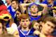 LAWRENCE, KS - JANUARY 05: Kansas Jayhawks fans react after the Jayhawks were defeated by the San Diego State Aztecs 61-57 during the game at Allen Fieldhouse on January 5, 2014 in Lawrence, Kansas. (Photo by Jamie Squire/Getty Images)