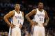 Nov 10, 2013; Oklahoma City, OK, USA; Oklahoma City Thunder point guard Russell Westbrook (0) and small forward Kevin Durant (35) stand by during a break in action against the Washington Wizards during the second quarter at Chesapeake Energy Arena. Mandat