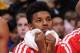 LOS ANGELES, CA - JANUARY 5: Nick Young #0 of the Los Angeles Lakers looks on from the bench during a game against the Denver Nuggets at STAPLES Center on January 5, 2014 in Los Angeles, California. NOTE TO USER: User expressly acknowledges and agrees tha