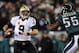 PHILADELPHIA, PA - JANUARY 04: Drew Brees #9 of the New Orleans Saints looks to throw a pass against the Philadelphia Eagles during their NFC Wild Card Playoff game at Lincoln Financial Field on January 4, 2014 in Philadelphia, Pennsylvania. (Photo by M