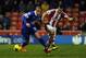 STOKE ON TRENT, ENGLAND - JANUARY 01: Erik Pieters of Stoke City in action with Ross Barkley of Everton during the Barclays Premier League match between Stoke City and Everton at Britannia Stadium on January 01, 2014 in Stoke on Trent, England. (Photo by