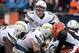 Jan 5, 2014; Cincinnati, OH, USA; San Diego Chargers quarterback Philip Rivers (17) gestures during the 2013 AFC wild card playoff football game against the Cincinnati Bengals at Paul Brown Stadium. Mandatory Credit: Kirby Lee-USA TODAY Sports
