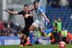 BLACKBURN, ENGLAND - JANUARY 04: Tommy Spurr of Blackburn Rovers holds off a challenge from James Milner of Manchester City during the Budweiser FA Cup third round match between Blackburn Rovers and Manchester City at Ewood Park on January 4, 2014 in Bla
