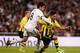 MADRID, SPAIN - APRIL 30: Ilkay Gundogan of Borussia Dortmund is challenged by Kaka of Real Madrid during the UEFA Champions League Semi Final Second Leg match between Real Madrid and Borussia Dortmund at Estadio Santiago Bernabeu on April 30, 2013 in Ma