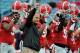 Dec 22, 2013; Jacksonville, FL, USA; Georgia Bulldogs head coach Mark Richt leads his team before the game against the Nebraska Cornhuskers at EverBank Field. Mandatory Credit: Melina Vastola-USA TODAY Sports