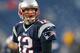 FOXBORO, MA - DECEMBER 29: Tom Brady #12 of the New England Patriots walks into position before a game with the Buffalo Bills at Gillette Stadium on December 29, 2013 in Foxboro, Massachusetts. (Photo by Jim Rogash/Getty Images)