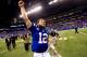INDIANAPOLIS, IN - JANUARY 04: Quarterback Andrew Luck #12 of the Indianapolis Colts celebrates after defeating the Kansas City Chiefs 45-44 in a Wild Card Playoff game at Lucas Oil Stadium on January 4, 2014 in Indianapolis, Indiana. (Photo by Rob Carr/