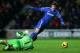 SOUTHAMPTON, ENGLAND - JANUARY 01: Oscar of Chelsea goes down in the area after seemingly making contact with goalkeeper Kelvin Davis of Southampton during the Barclays Premier League match between Southampton and Chelsea at St Mary's Stadium on January