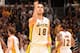 LOS ANGELES, CA - NOVEMBER 14: Sasha Vujacic #18 of the Los Angeles Lakers pumps his fist after making a basket against the Phoenix Suns at Staples Center on November 14, 2010 in Los Angeles, California. NOTE TO USER: User expressly acknowledges and agre