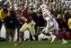 Jan 6, 2014; Pasadena, CA, USA; Florida State Seminoles wide receiver Rashad Greene (80) tries to get past Auburn Tigers defensive back Ryan White (19) during the second half of the 2014 BCS National Championship game at the Rose Bowl. Mandatory Credit: