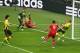 LONDON, ENGLAND - MAY 25: Mario Mandzukic of Bayern Muenchen (9) scores their first goal past Marcel Schmelzer of Borussia Dortmund (R) during the UEFA Champions League final match between Borussia Dortmund and FC Bayern Muenchen at Wembley Stadium on Ma