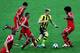 LONDON, ENGLAND - MAY 25: Marco Reus of Borussia Dortmund (C) in action with Dante of Bayern Muenchen (R) during the UEFA Champions League final match between Borussia Dortmund and FC Bayern Muenchen at Wembley Stadium on May 25, 2013 in London, United K